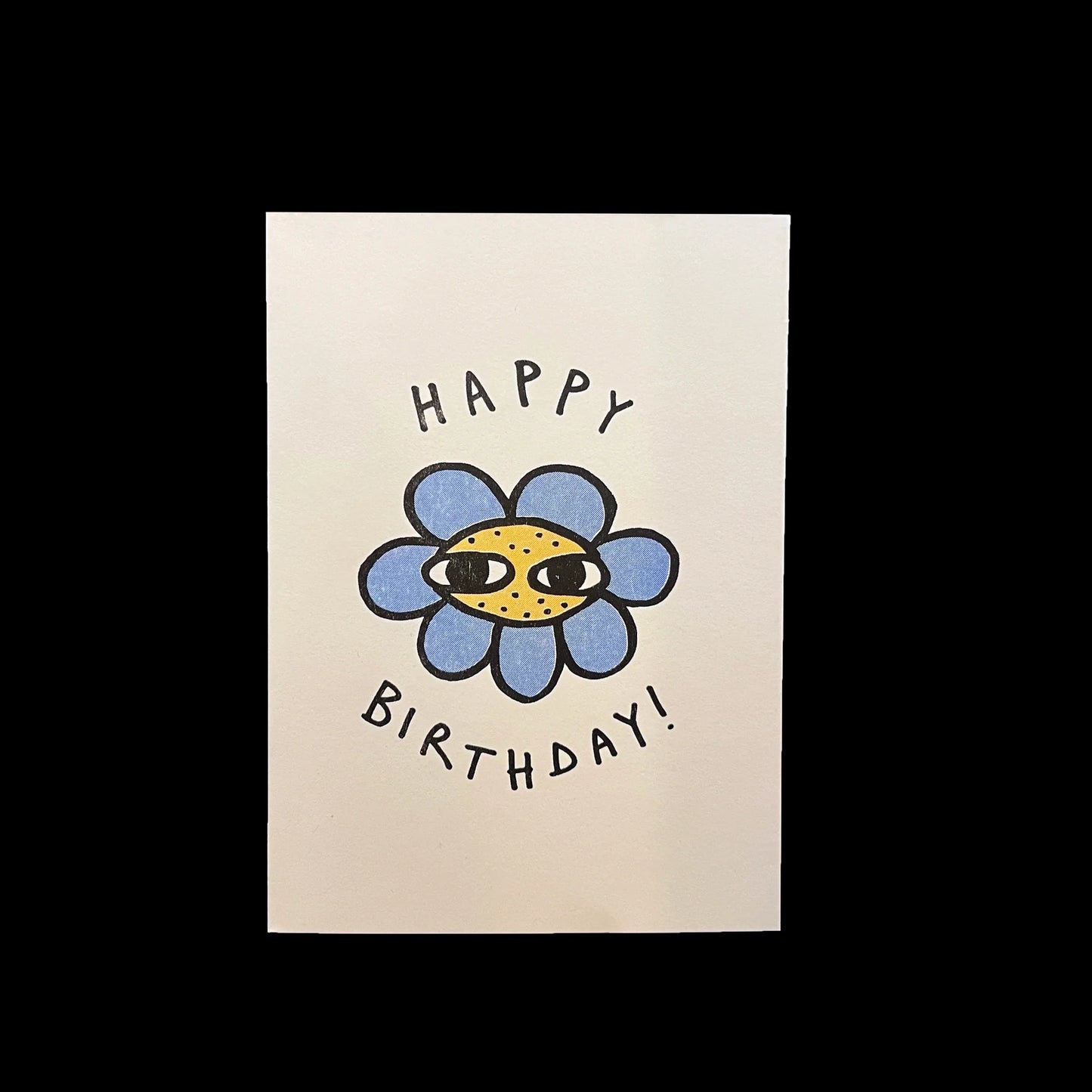 Happy Birthday Blue Flower Greetings Card