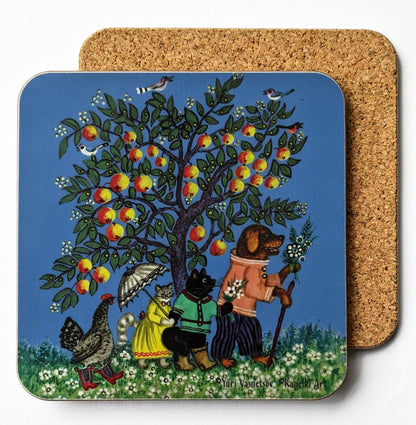 Animals under Apple Tree | Cork coaster
