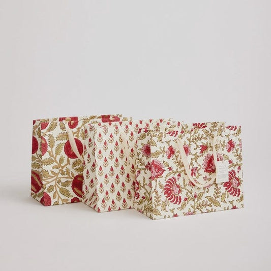 Hand Block or Marbled Printed Gift Bags - Large